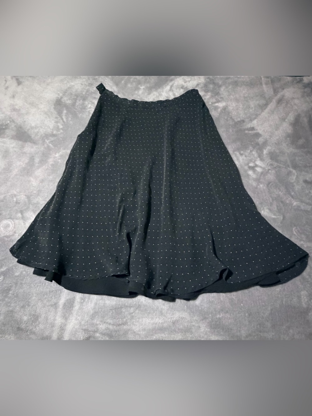 Ralph Lauren Black A-Line Skirt with Tiny Dot Print